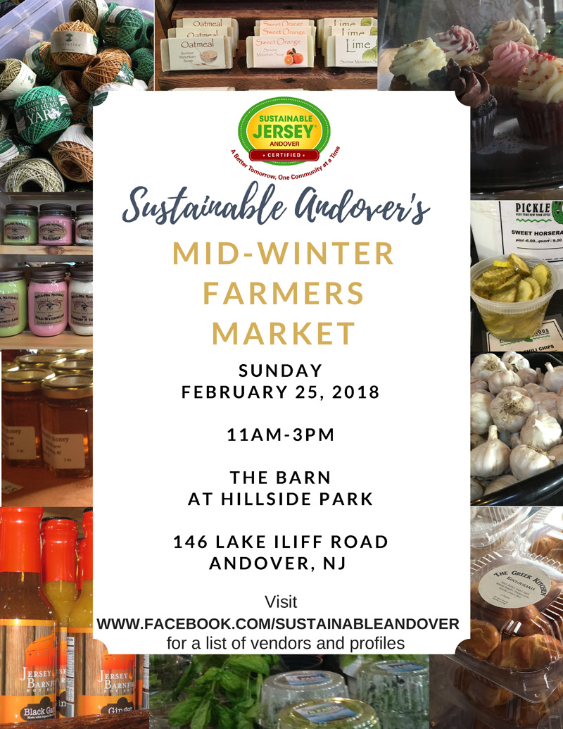 Flyer for the Mid-Winter Farmers Market in Hoosick, NY, February 25, 2018.